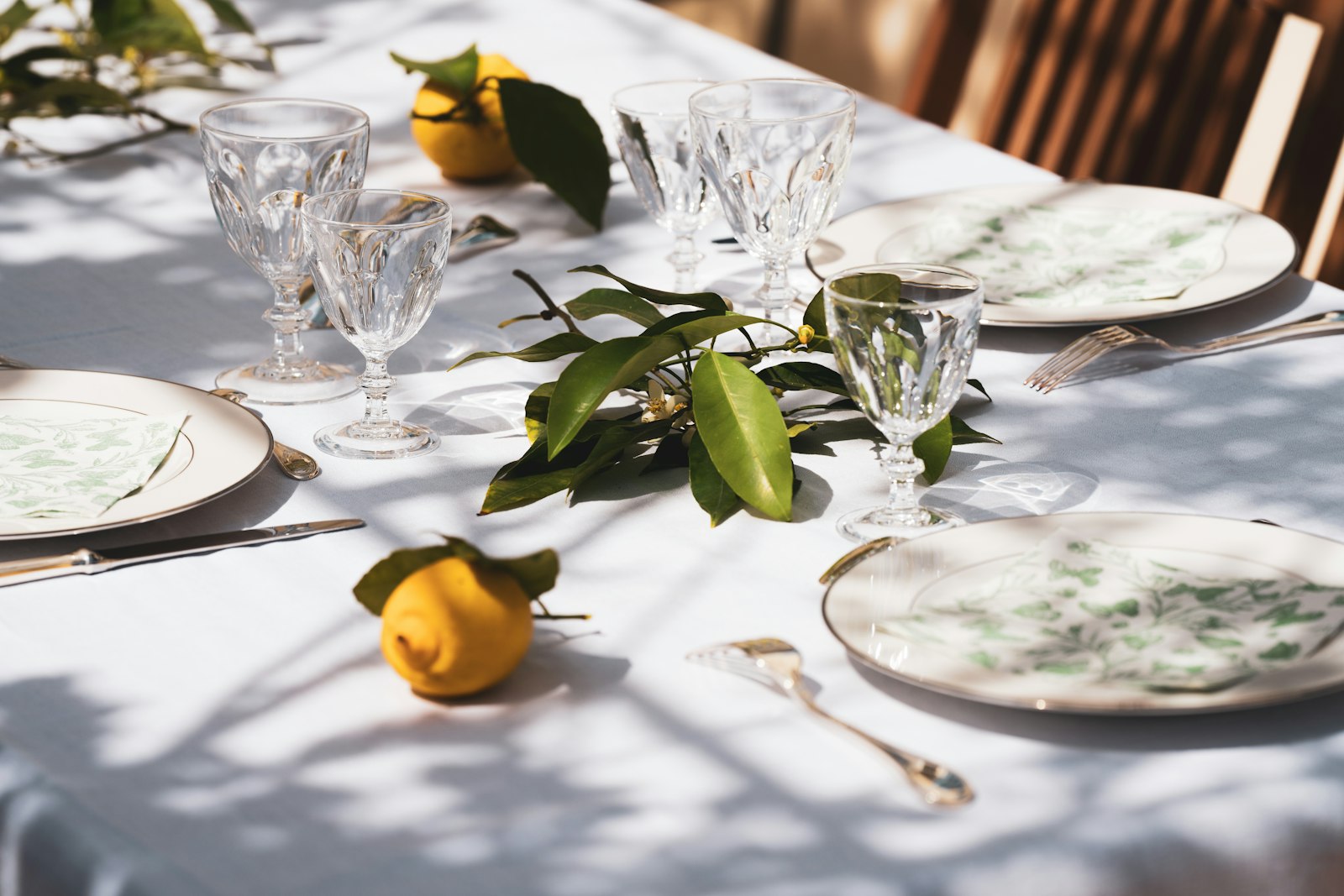 An elegantly set table laid for dinner